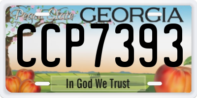 GA license plate CCP7393