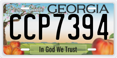 GA license plate CCP7394