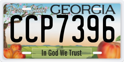 GA license plate CCP7396