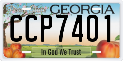 GA license plate CCP7401