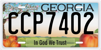 GA license plate CCP7402