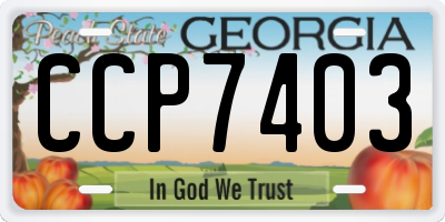 GA license plate CCP7403