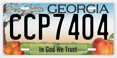GA license plate CCP7404