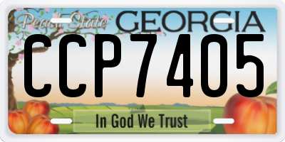 GA license plate CCP7405