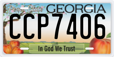 GA license plate CCP7406