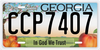 GA license plate CCP7407