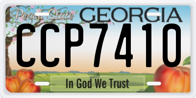 GA license plate CCP7410