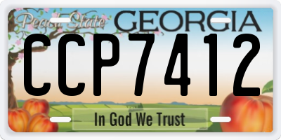 GA license plate CCP7412