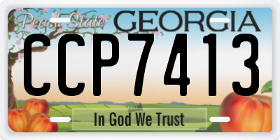 GA license plate CCP7413