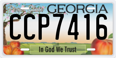 GA license plate CCP7416