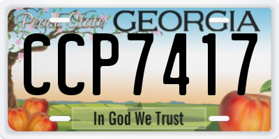 GA license plate CCP7417