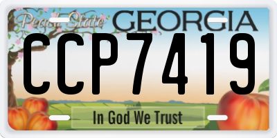 GA license plate CCP7419