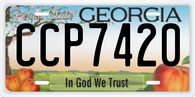 GA license plate CCP7420