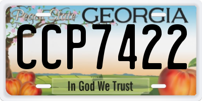 GA license plate CCP7422