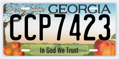 GA license plate CCP7423