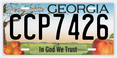 GA license plate CCP7426