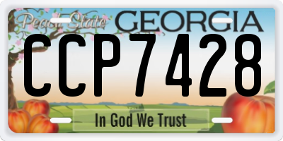 GA license plate CCP7428