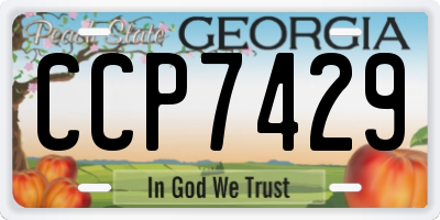 GA license plate CCP7429