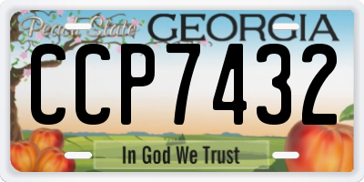 GA license plate CCP7432