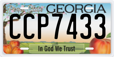 GA license plate CCP7433