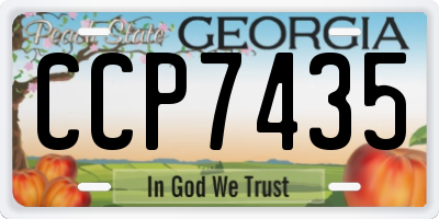 GA license plate CCP7435