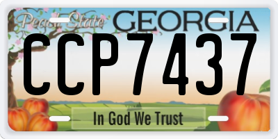 GA license plate CCP7437