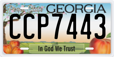 GA license plate CCP7443