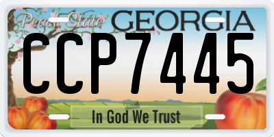 GA license plate CCP7445