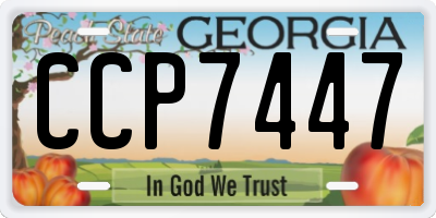 GA license plate CCP7447