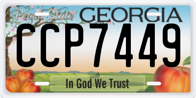 GA license plate CCP7449
