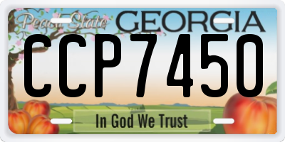 GA license plate CCP7450