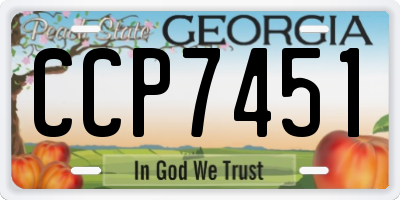 GA license plate CCP7451