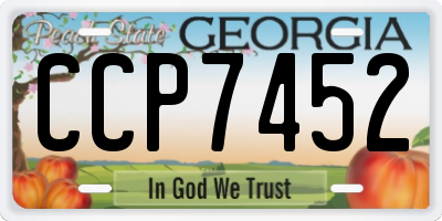 GA license plate CCP7452