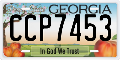 GA license plate CCP7453