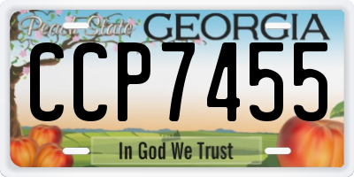 GA license plate CCP7455