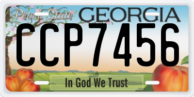 GA license plate CCP7456