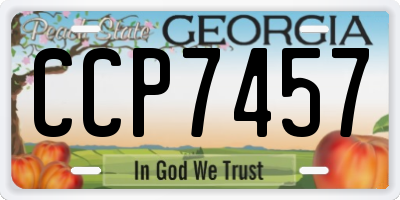 GA license plate CCP7457
