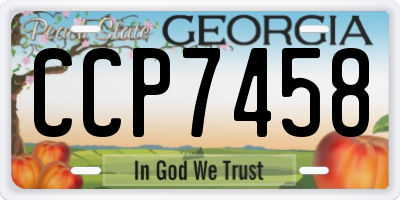 GA license plate CCP7458