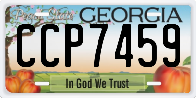 GA license plate CCP7459