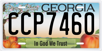 GA license plate CCP7460