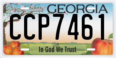 GA license plate CCP7461