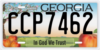 GA license plate CCP7462