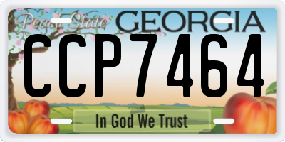 GA license plate CCP7464
