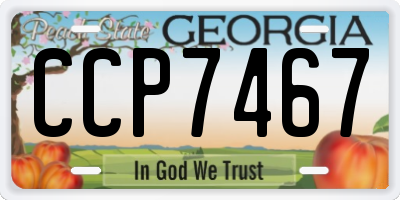 GA license plate CCP7467