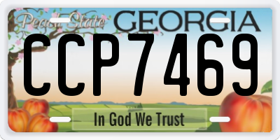 GA license plate CCP7469