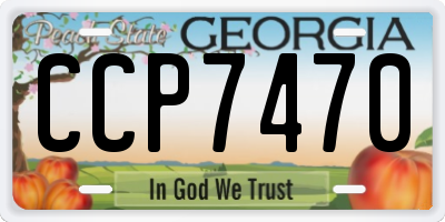 GA license plate CCP7470
