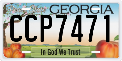 GA license plate CCP7471