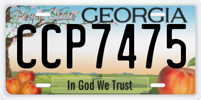 GA license plate CCP7475