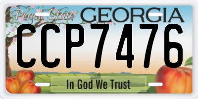 GA license plate CCP7476