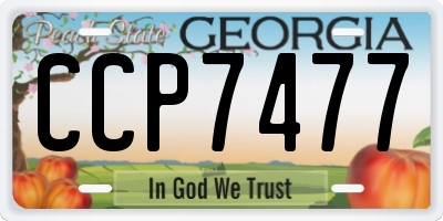 GA license plate CCP7477